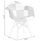 Fabulaxe Mid-Century Modern Style Fabric Lined Armchair with Beech Wooden Legs, Black and White QI004325.BW - alternate 4
